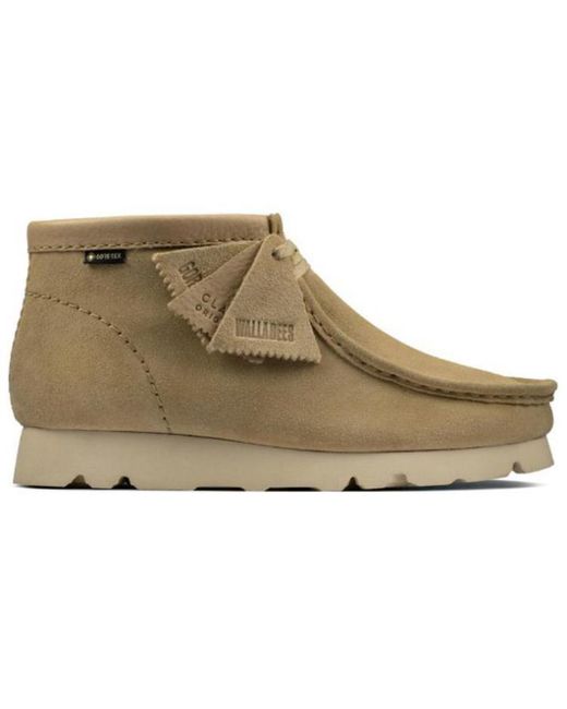 Clarks Natural Wallabee Boots Gtx Suede for men