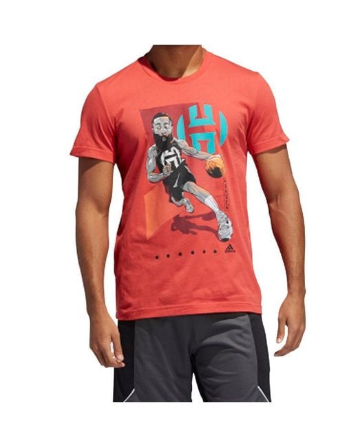 Adidas Red Basketball Sports Short Sleeve for men