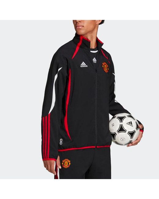 Adidas Black Logo Stand Collar Stripe Long Sleeves Jacket for men