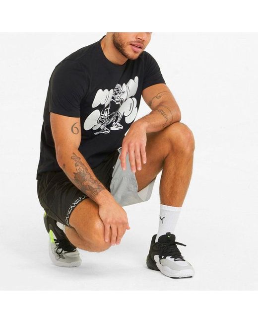 PUMA Black Qualifier Basketball Short Sleeve T-Shirt for men