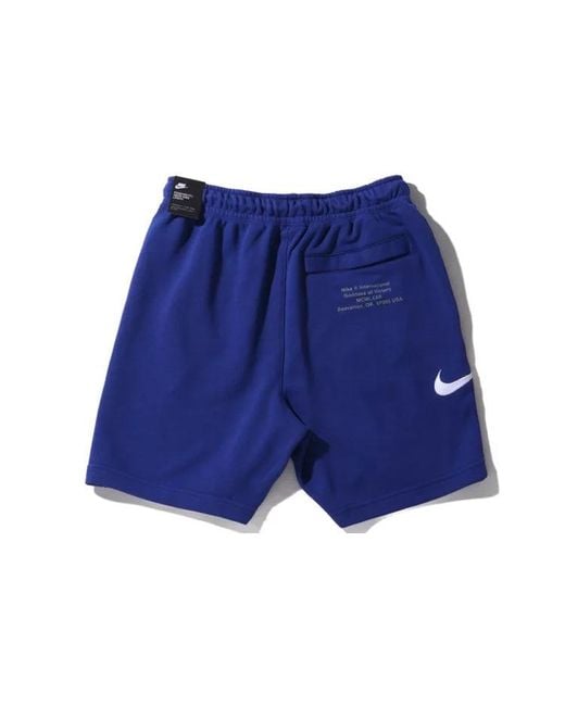 Nike Blue Swoosh French Terry Short Casual Sports Shorts for men