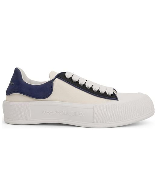 McQueen Blue Deck Plimsoll Sneakers for men