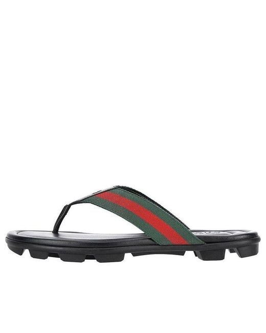 Gucci Blue Leather Web Thong Sandal for men