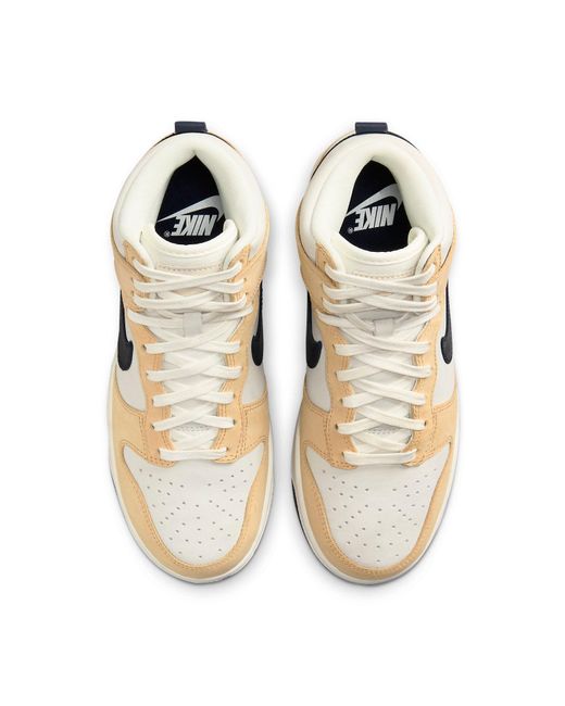 Nike White (Wmns) Dunk High Premium 'Sesame Obsidian'