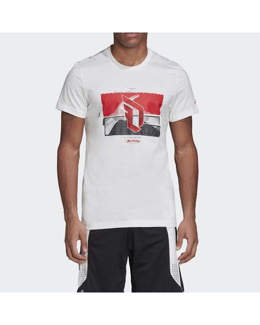 Adidas White Pattern Printing Short Sleeve for men
