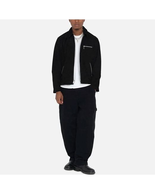 Stussy Black 8 Ball Suede Bing Jacket for men