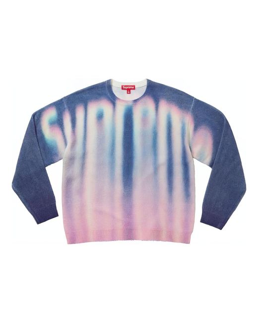 Supreme Blue Blurred Logo Sweater for men