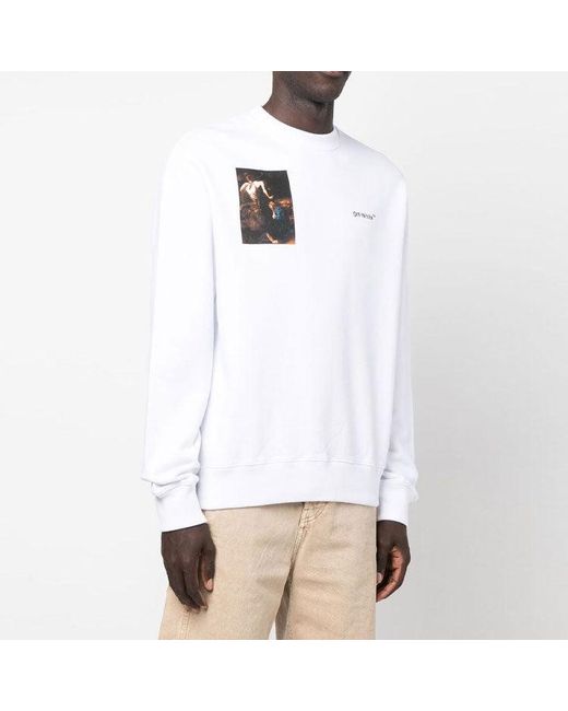Off-White c/o Virgil Abloh White Caravaggio-Print Sweatshirt for men