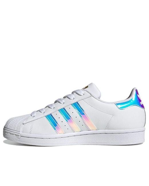 adidas Originals Adidas Superstar 'white Iridescent' in Blue | Lyst