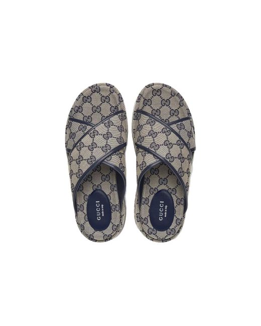 Gucci Gray (Wmns) Gg Platform Slide Sandal 'Gg Motif