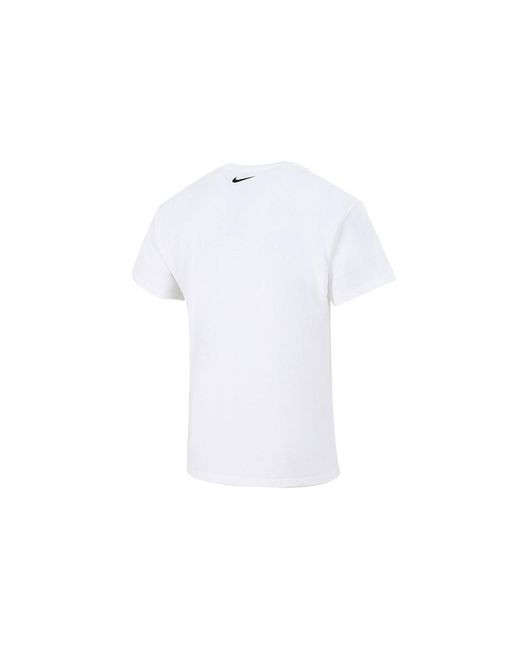 Nike White Sports Running Casual Printing Round Neck Short Sleeve T-Shirt for men