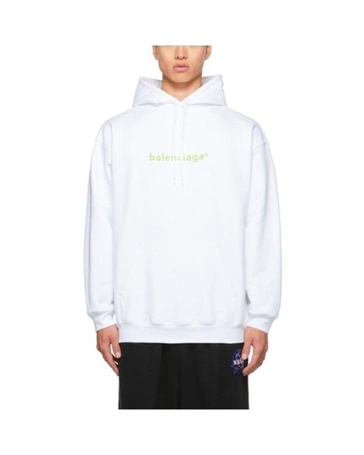 Balenciaga White New Copyright Medium Fit Hoodie for men