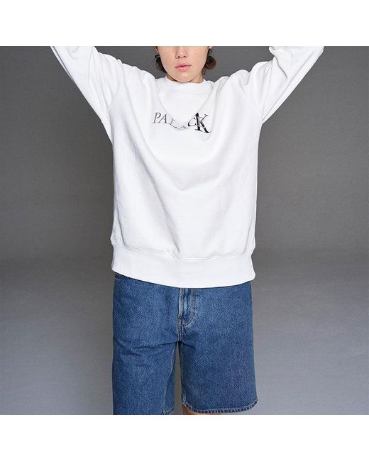 Palace White X Calvin Klein Sweater for men