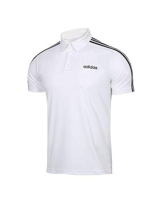 adidas D2m 3s Polo Logo Printing Sports Short Sleeve Polo White for Men |  Lyst