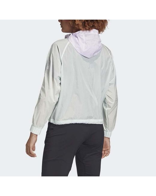 Adidas White (Wmns) Athletics Cropped Wind.Rdy Jacket Asia Sizing