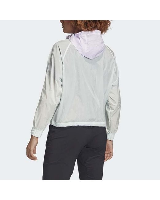 Adidas White (Wmns) Athletics Cropped Wind.Rdy Jacket Asia Sizing