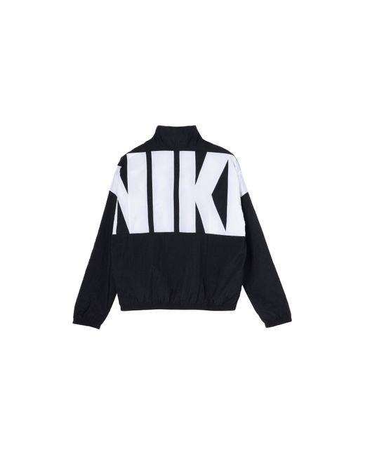 Nike Blue Stand Collar Logo Print Jacket for men