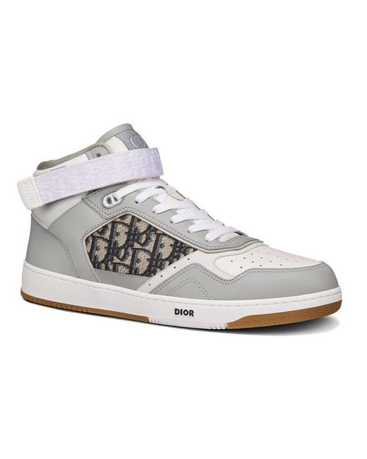 Dior White B27 High Cut Sport Shoes for men
