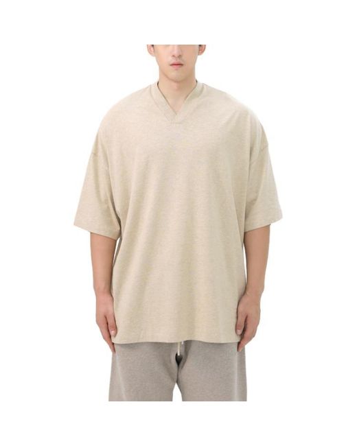 Fear Of God Natural Fw23 V-Neck T-Shirt Heather' for men