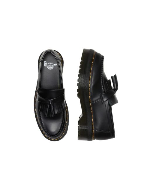 Dr. Martens Black Adrian Leather Platform Tassel Loafers Smooth' for men