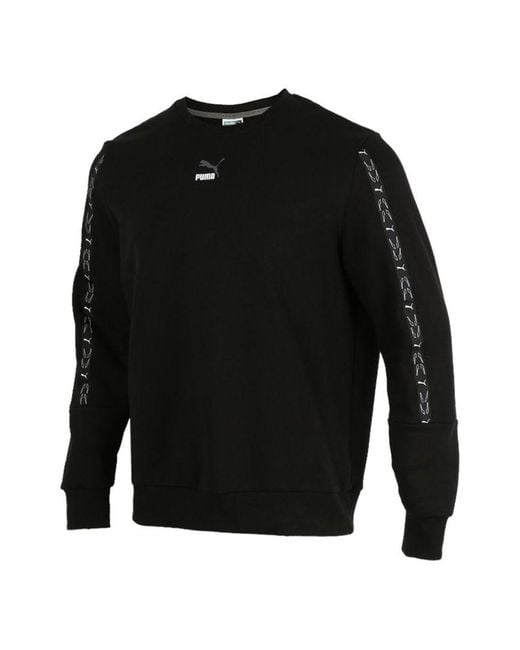 PUMA Black Elevate Crew Neck Long Sleeve Sweater for men