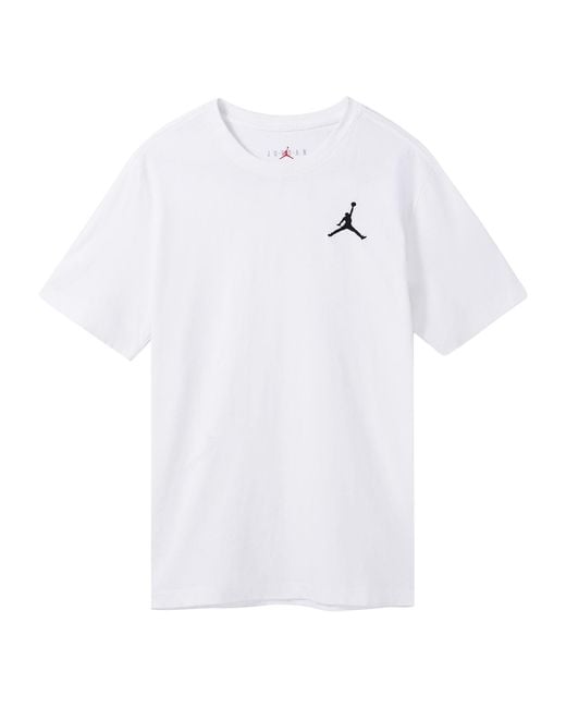 Nike White Jumpman Logo Embroidery Sports Round Neck Short Sleeves T Shirt S for men
