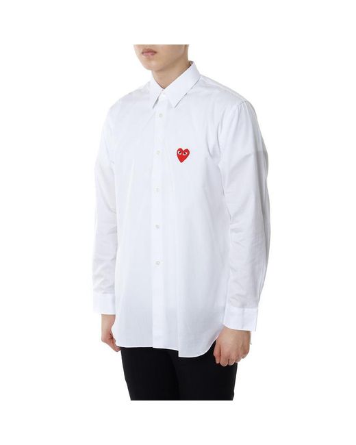 COMME DES GARÇONS PLAY White Emblem Button Down for men