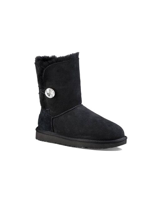Ugg Black (Wmns) Classic Bling Button Fleece Lined
