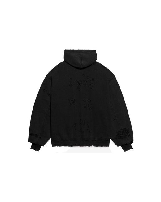 Balenciaga Black Caps Destroyed Hoodie for men