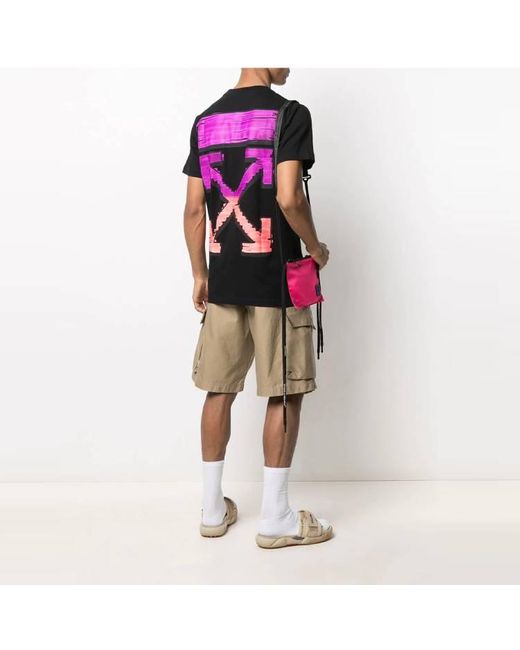 Off-White c/o Virgil Abloh Black Ss21 Logo Arrow Printing Pattern Cotton Short Sleeve for men