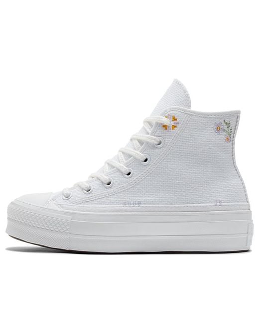Converse White (Wmns) Chuck Taylor All Star Lift Platform High 'Autumn Embroidery'