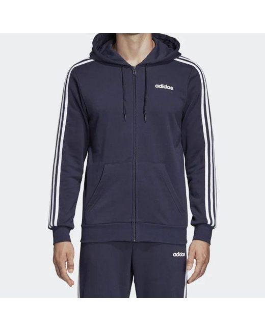 Adidas Blue E 3S Fz Ft Knit Jacket for men
