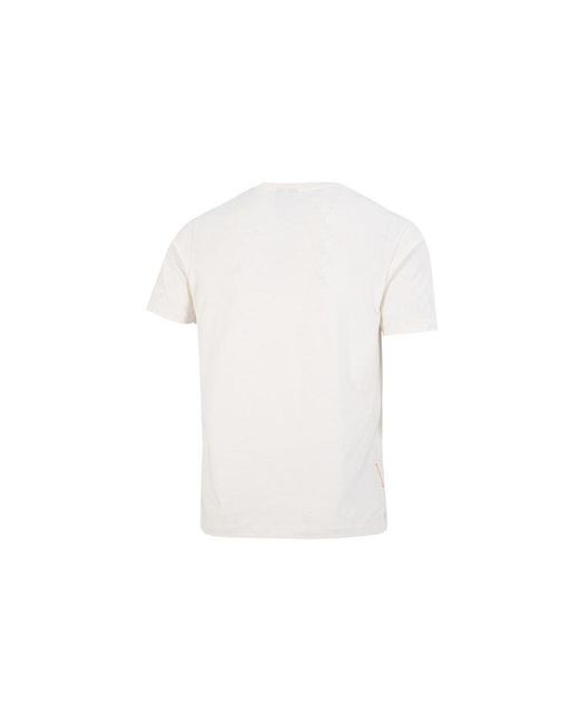 Adidas White Solid Color Logo Printing Pocket Athleisure Casual Sports Round Neck Short Sleeve T-Shirt for men