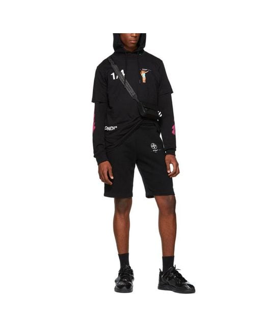 Off-White c/o Virgil Abloh Blue C/O Virgil Abloh Diag Stencil Sweatshorts for men