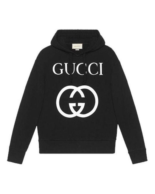 Gucci Black Hoodies Interlocking G for men