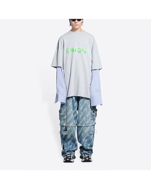 Balenciaga White Slime Logo Layered T-Shirt for men