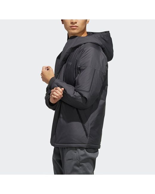 Adidas Gray Xplr Ins Jacket Logo Hooded Jacket for men