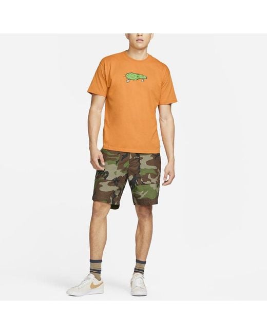 Nike Yellow Sb Cactus Printing Skateboard Round Neck Short Sleeve T-Shirt for men