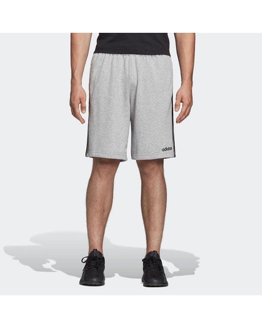 Adidas Gray Stripe Logo Training Knit Casual Sports Shorts for men