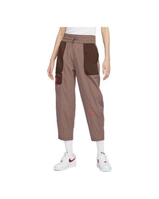Nike Brown Sportswear City Utility High-waist Woven Pants