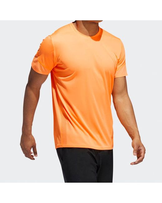 Adidas Orange 25/7 Tee Runr Running Short Sleeve for men