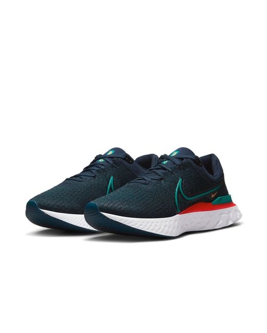 Nike Blue React Infinity Run Flyknit 3 'Obsidian Bright Spruce' for men