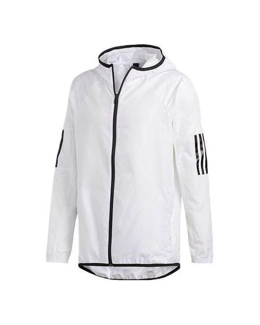 Adidas Blue Stripe Casual Sports Hooded Jacket for men