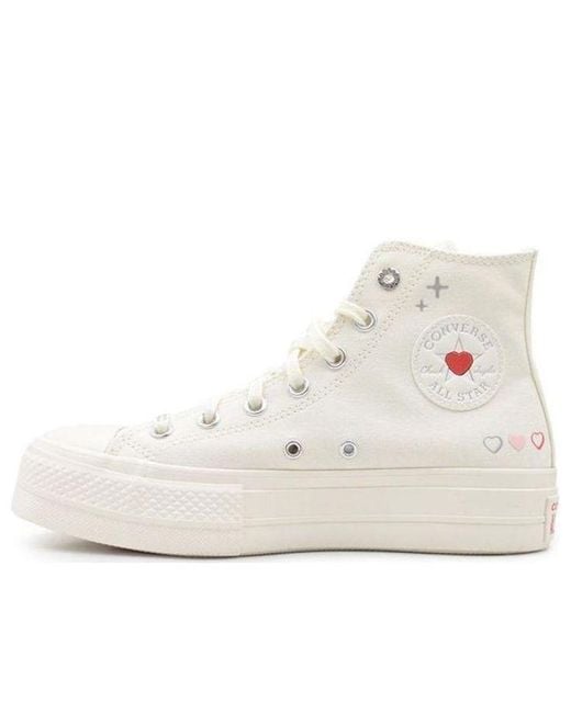 Converse White (Wmns) Chuck Taylor All Star Lift Platform Y2K Heart High Top Fever Dream'