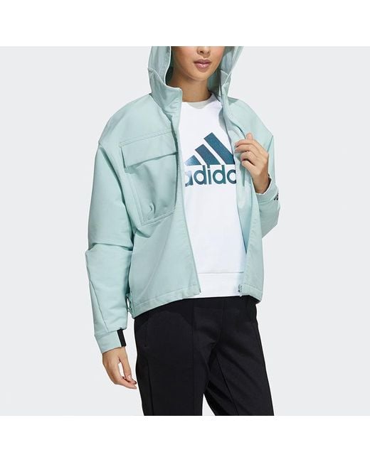 Adidas Blue (Wmns) Style Shell Jkt Casual Sports Hooded Jacket
