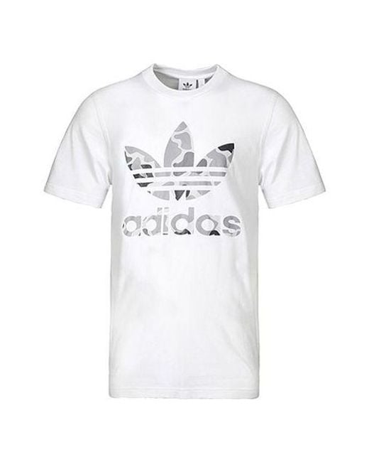 Adidas White Originals Camo Tref Short Sleeve for men