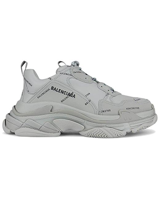 Balenciaga Gray Triple S Sneaker 'Allover Logo for men