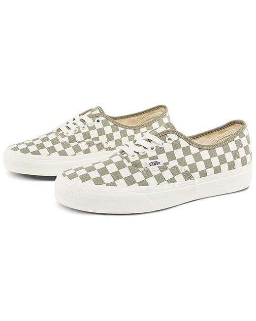 Vans White Authentic Classics Checkered 'Khaki' for men
