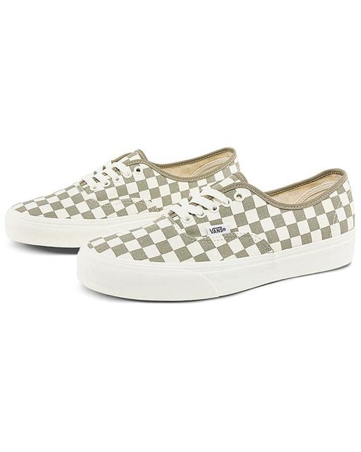 Vans White Authentic Classics Checkered 'Khaki' for men