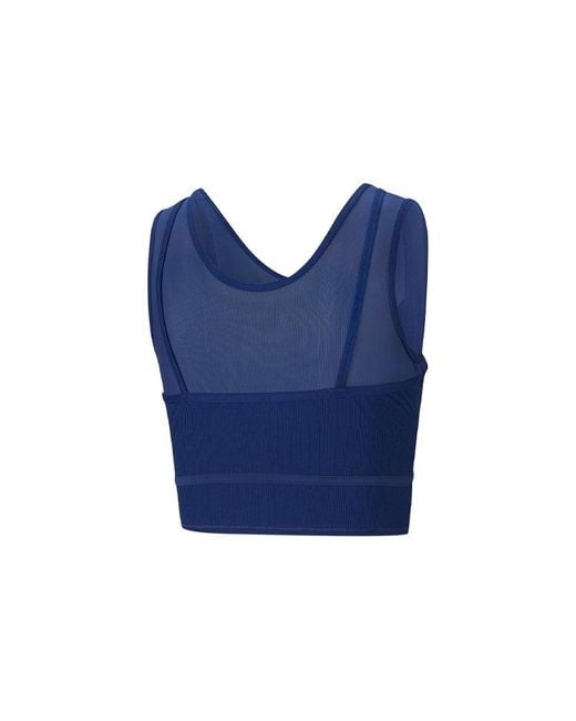 PUMA Blue (Wmns) Studio Layered Crop Top